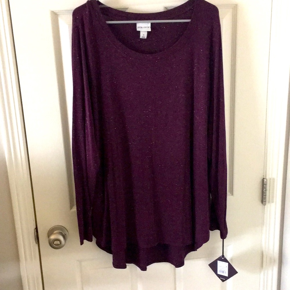 Purple sparkly long sleeve tee